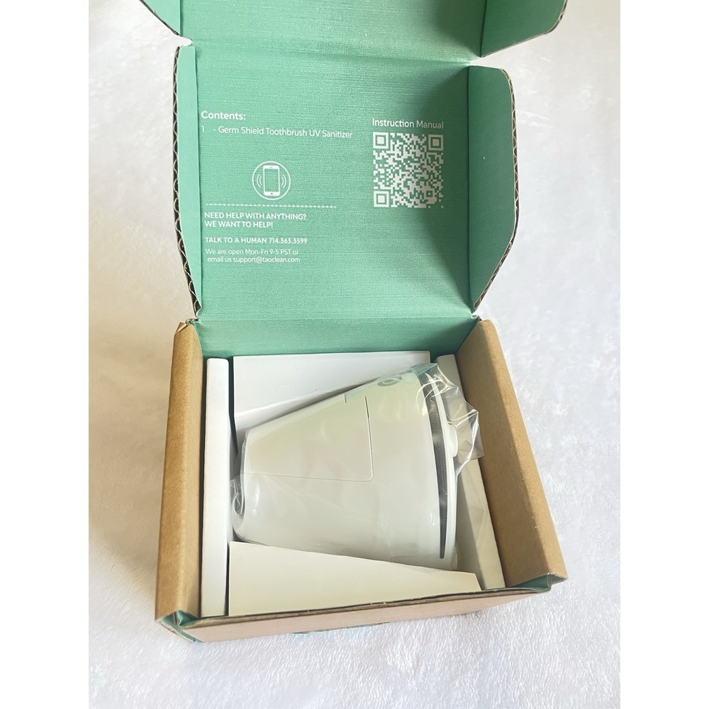 TAO Clean BA-0401-WHT Germ Shield UV Toothbrush Sanitizer